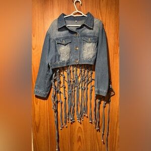 Denim Fringe Jacket